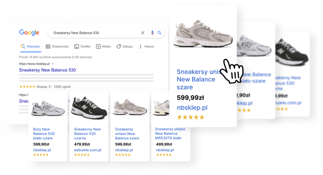 Gwiazdki Google shopping buty PLA