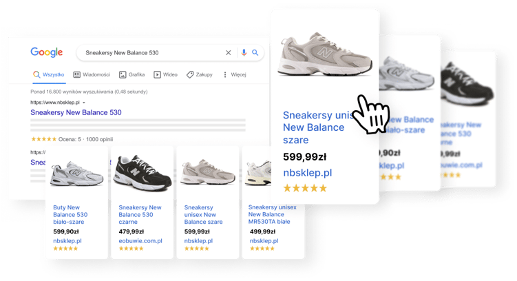 Gwiazdki Google shopping buty PLA